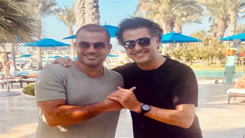 بالفيديو| «الهضبة» يمازح «علامة»: «يا أنت يا لأ يا راغب»