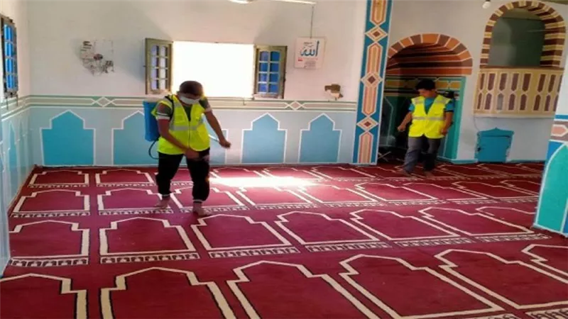 بالصور | الأوقاف تواصل حملتها الموسعة لنظافة وتعقيم المساجد خلال رمضان 