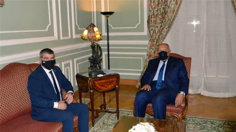 سامح شكرى يستقبل وزير خارجية إسرائيل 