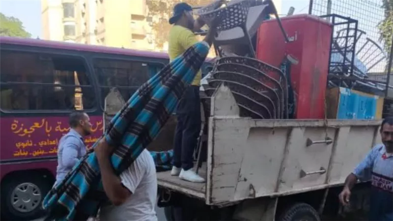 رفع 105 حالات إشغال بشمال الجيزة وإزالة محل مخالف بالعمرانية