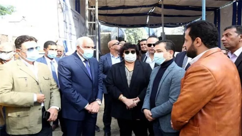 وزيرة الثقافة ومحافظ الجيزة يضعان حجر أساس مشروع تطوير مسرح السامر (صور)