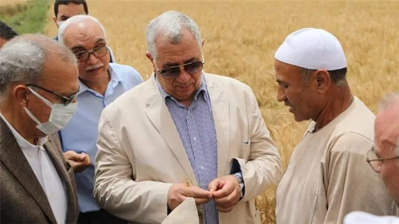 وزير الزراعة ومحافظ القليوبية يتفقدان حقول القمح بالمحافظة (صور)