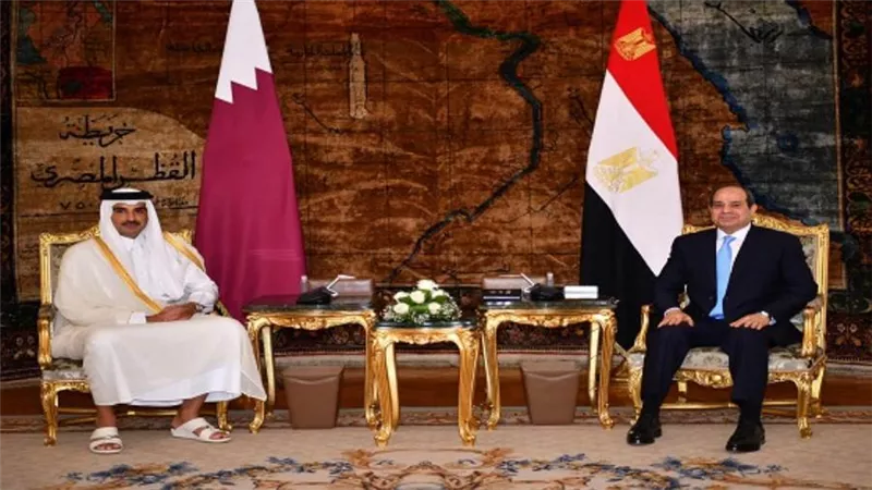 المتحدث الرئاسي ينشر صور استقبال الرئيس السيسي لأمير قطر