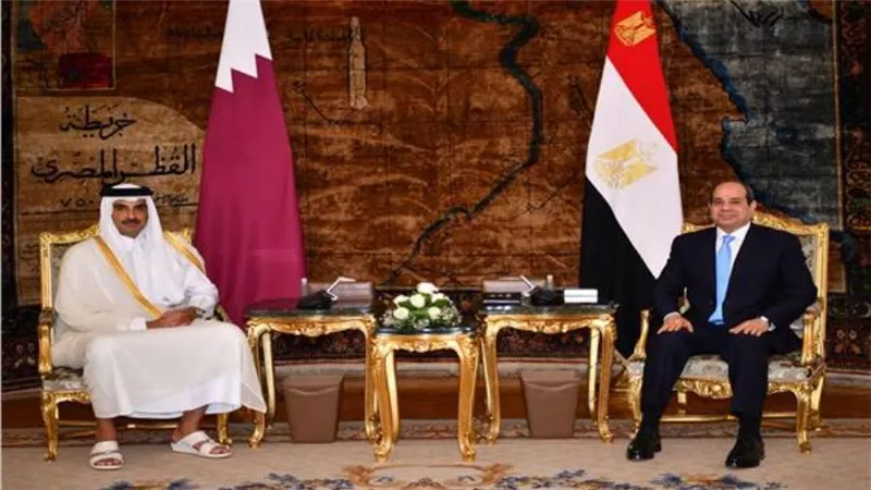 أمير قطر يشيد بالجهود المصرية لإعادة إعمار قطاع غزة 
