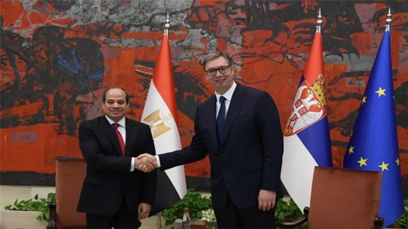 الرئيس السيسي يرحب بتعظيم التعاون المشترك مع الجانب الصربي (صور)