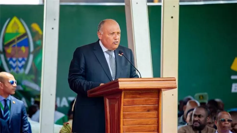وزير الخارجية يلقي كلمة مصر خلال احتفالية تدشين ملء بحيرة سد 