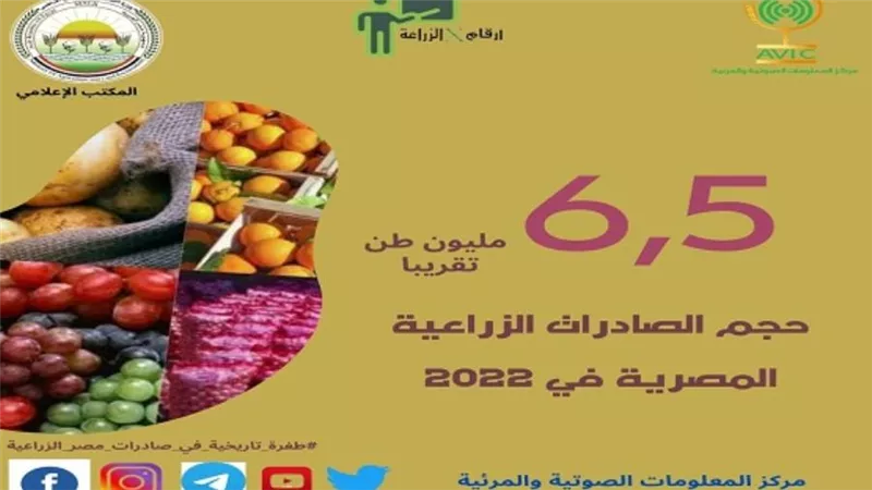 الزراعة تعلن التقرير النهائي لصادرات مصر الزراعية في 2022 (إنفوجراف)