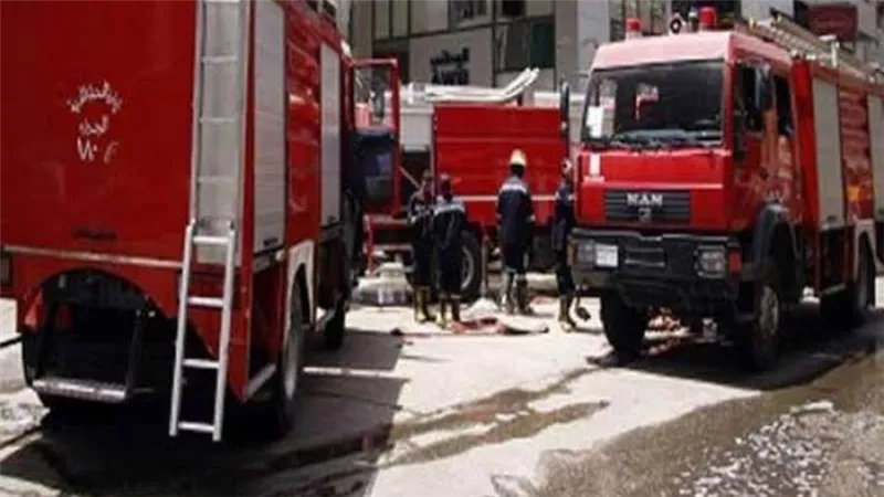 حريق بكرفانات مدخل مدينة زويل التعليمية بأكتوبر