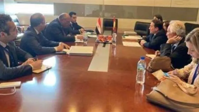 شكري : نتطلع لتوقيع اتفاق إنشاء اللجنة الثنائية الاقتصادية والفنية مع إسبانيا