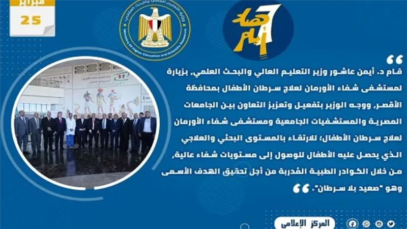 حصاد أنشطة التعليم العالي في أسبوع (إنفوجراف)