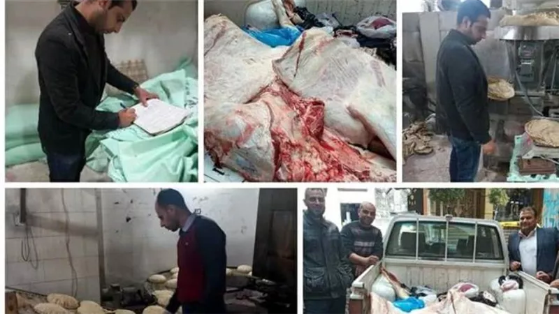 التحفظ على لحوم غير صالحة وضبط عدة مخابز بلدية بالبحيرة 