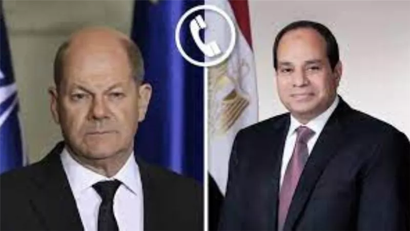 الرئيس السيسي والمستشار الألماني يؤكدان استمرار تعميق أطر التعاون