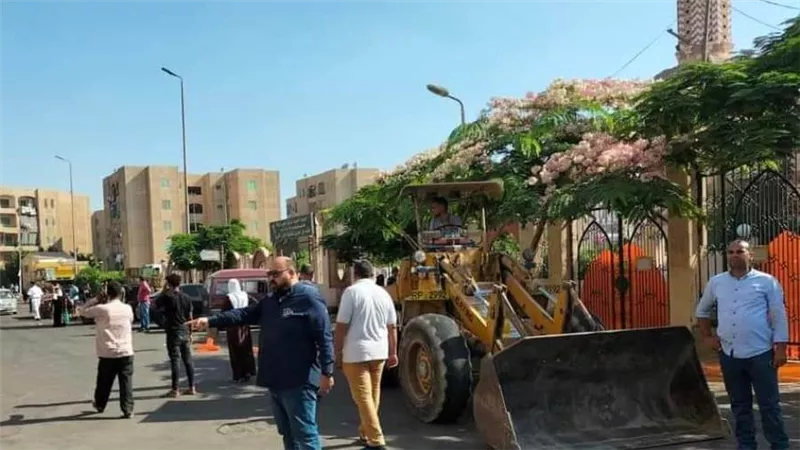 حملات لإزالة مخالفات البناء والظواهر العشوائية بمدن الشيخ زايد والشروق والعبور وبني سويف الجديدة