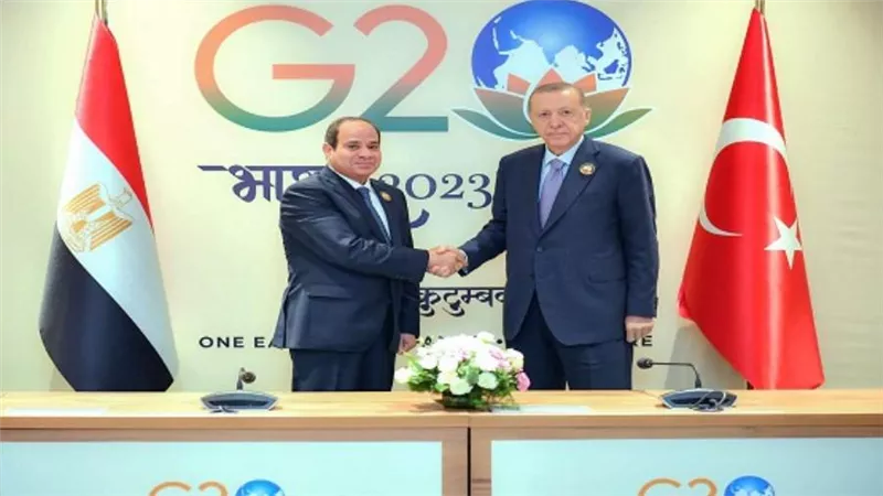 الرئيسان السيسي وأردوغان يبحثان بالهند دفع مسار العلاقات بين البلدين (صور)