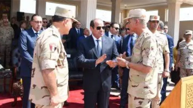 الرئيس السيسي يشهد اصطفاف معدات الإغاثة والمساعدات المقدمة للأشقاء في ليبيا