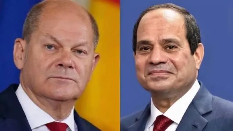 الرئيس السيسي والمستشار الألماني يبحثان هاتفيا مستجدات الأوضاع في قطاع غزة
