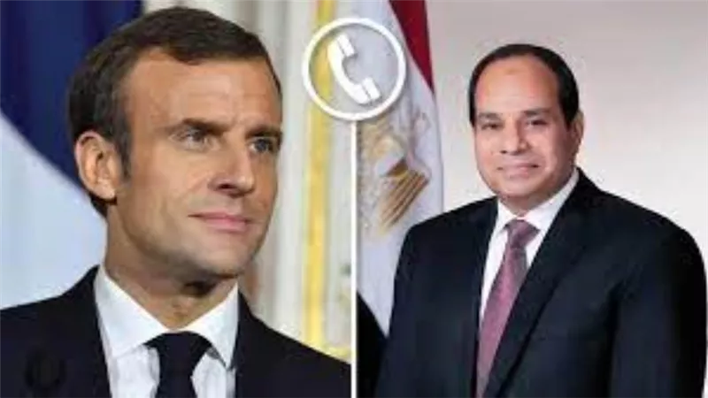 الرئيس السيسي وماكرون يتبادلان وجهات النظر بشأن التطورات الأخيرة في قطاع غزة