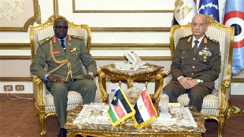 وزير الدفاع يلتقى نظيره بجمهورية جنوب السودان