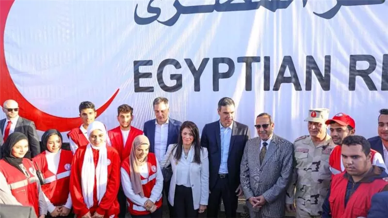 وزيرة التعاون الدولي ترافق رئيسي وزراء إسبانيا وبلجيكا خلال زيارتهما لمعبر رفح