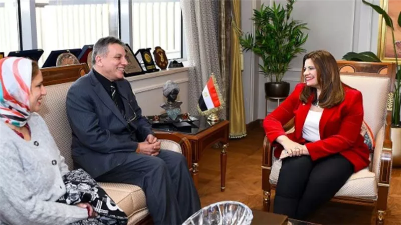 وزيرة الهجرة تستقبل نائب رئيس فرع اتحاد المصريين في الخارج بالولايات المتحدة (صور)