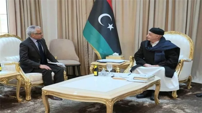 رئيس مجلس النواب الليبي يلتقي سفير فرنسا لدى ليبيا (صور)