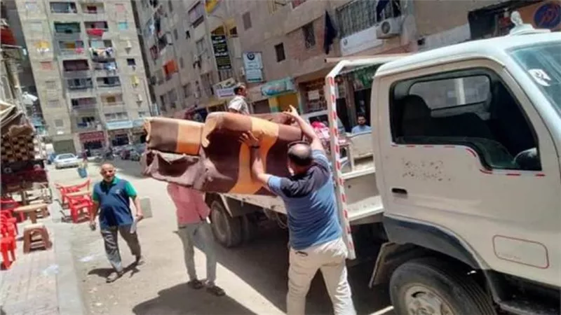 رفع 445 حالة إشغال طريق مخالف بنطاق 3 مراكز بالبحيرة