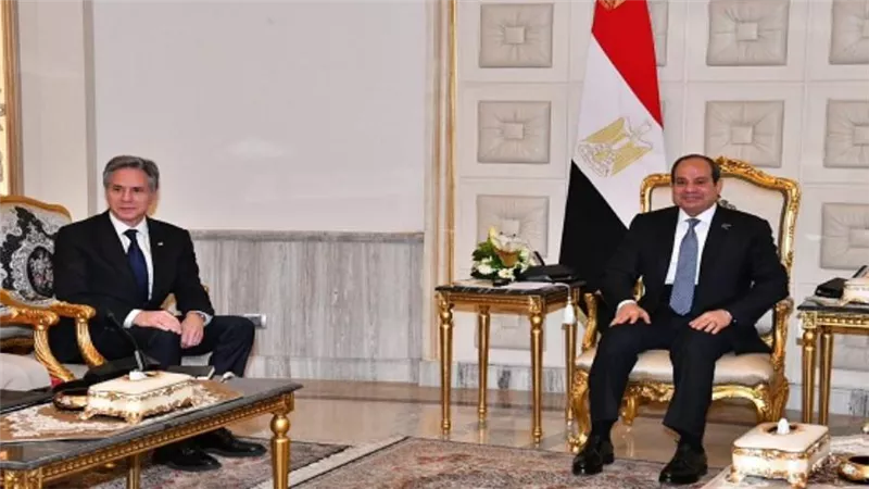 الرئيس السيسي يستقبل وزير الخارجية الأمريكي ويشدد على ضرورة الوقف الفوري لإطلاق النار بغزة (صور)