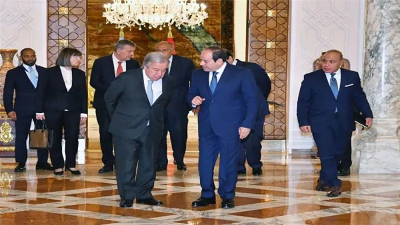 الرئيس السيسي يستقبل سكرتير عام الأمم المتحدة (صور)