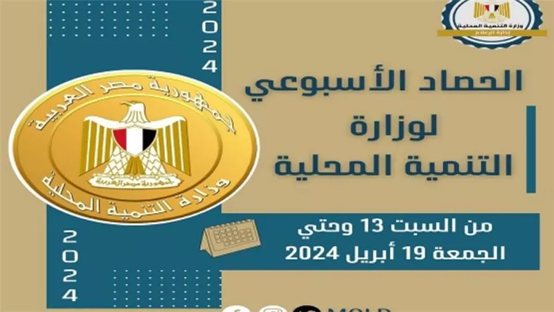 نشرة الحصاد الأسبوعي لرصد أنشطة التنمية المحلية (إنفوجراف)