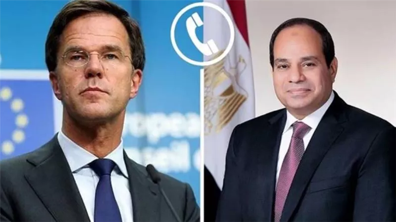 السيسي ورئيس وزراء هولندا يبحثان هاتفيا الأوضاع في قطاع غزة