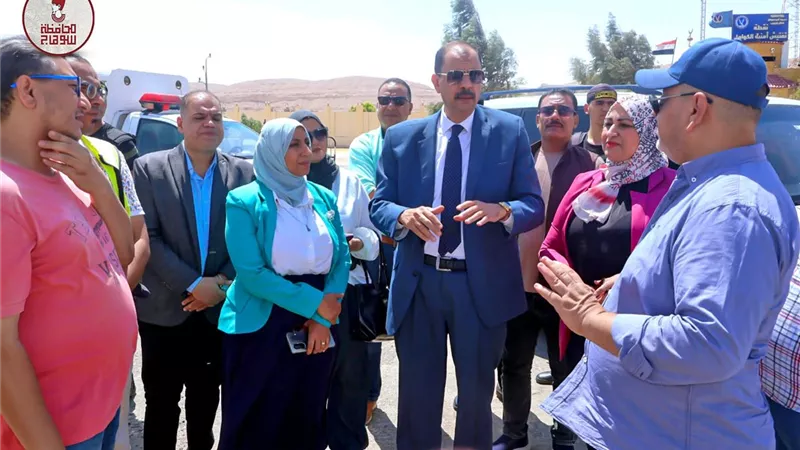 محافظ سوهاج يتفقد أعمال تطوير وتحديث بوابة المدخل الغربى