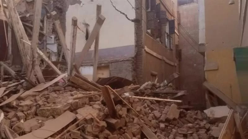 انهيار منزل قديم دون خسائر بشرية في جزيرة محروس بسوهاج