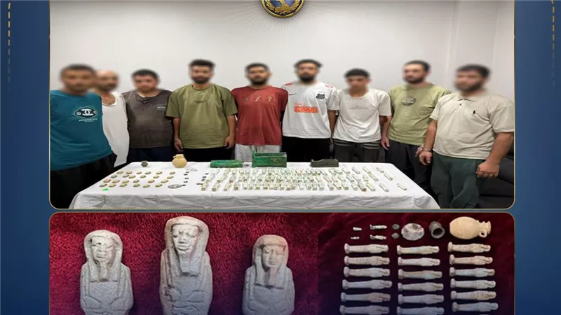 ضبط تشكيل عصابي بحوزته 118 قطعة أثرية في القليوبية